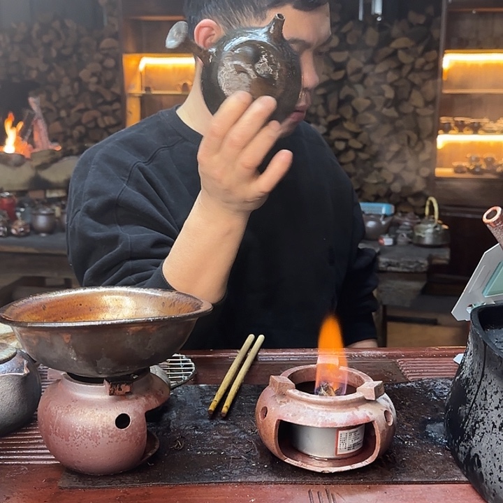 紫砂柴烧测吧石瓢