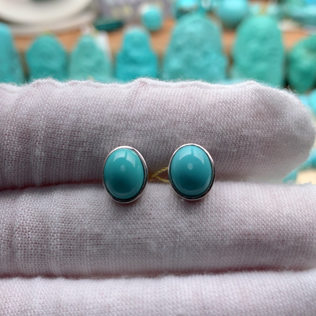 绿松石颈饰银S925镶嵌