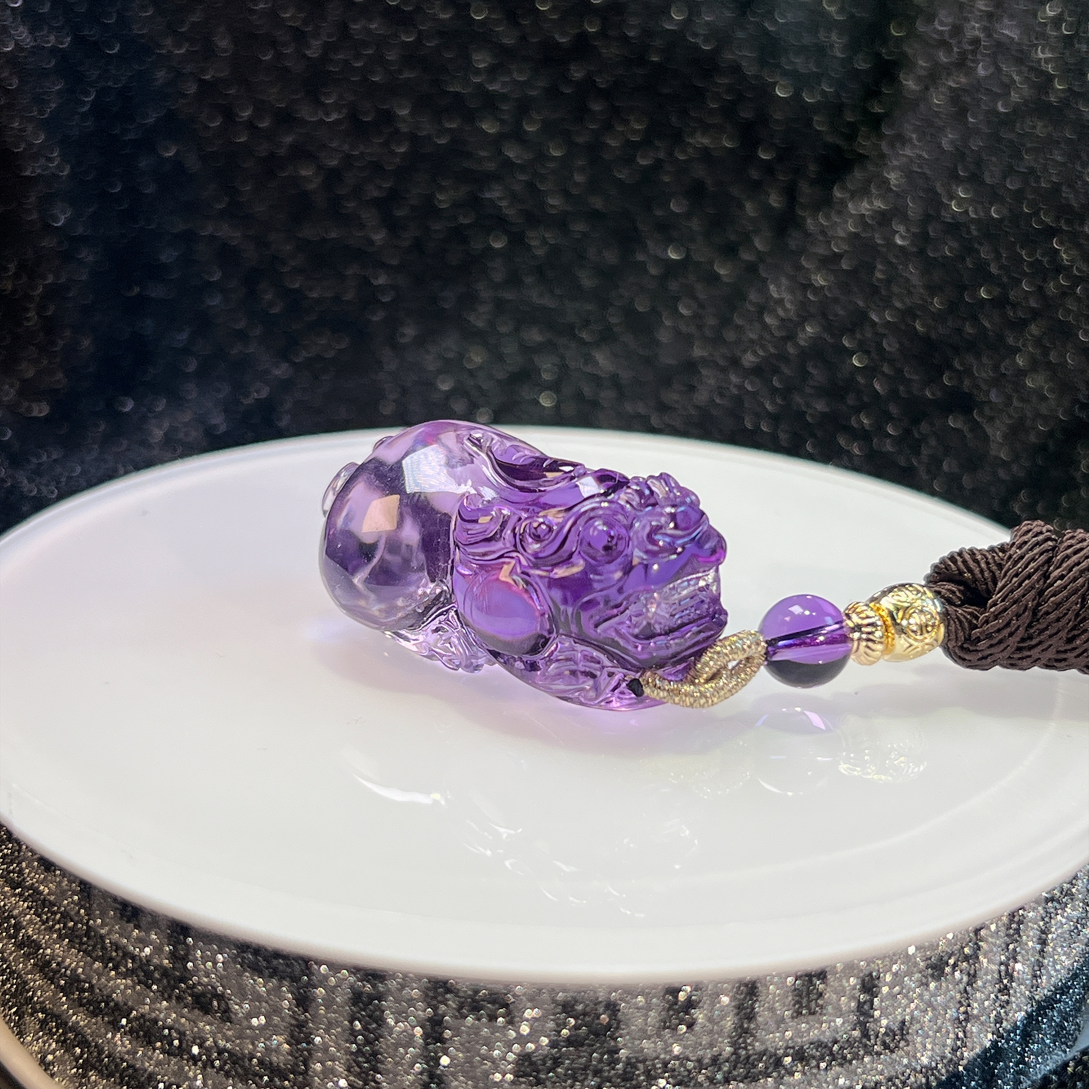 晶匠 紫水晶貔貅吊坠