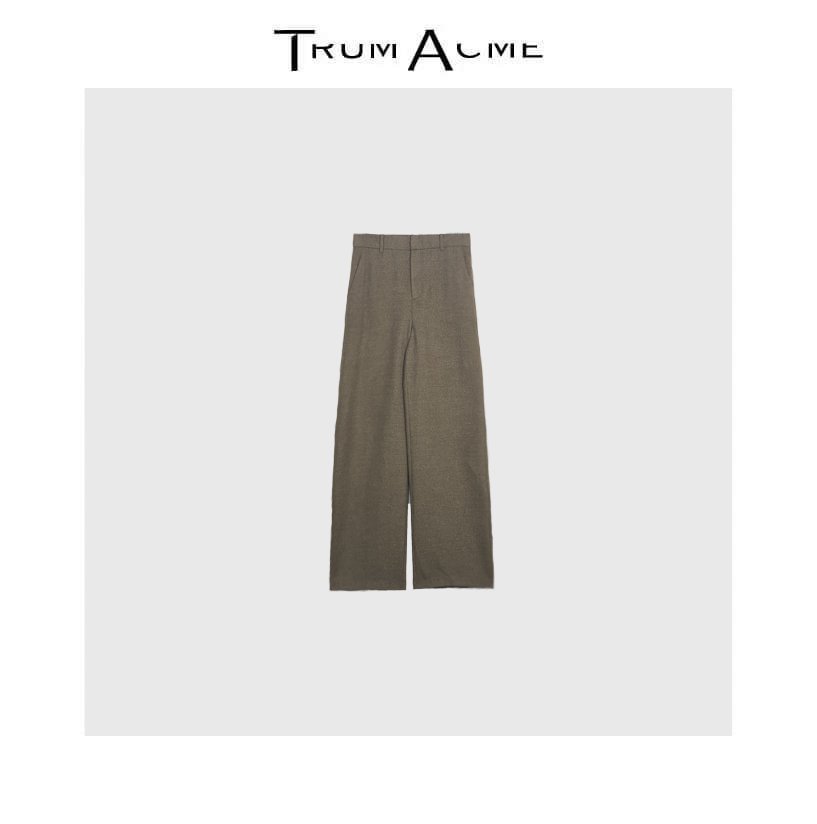 TrumAcme~2025秋季新款毛呢休闲裤常规款直筒裤女阔腿裤时尚百搭