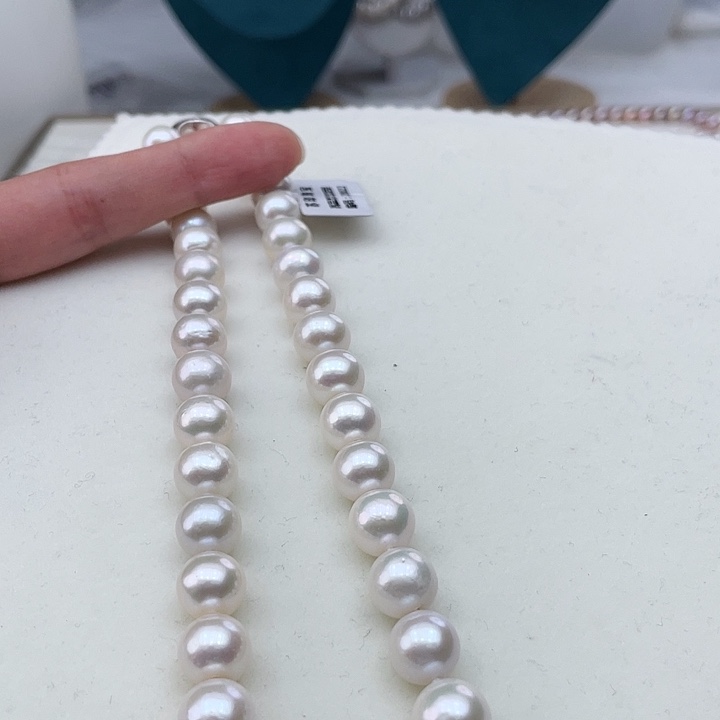 淡水珍珠颈饰银S925镶嵌卡11极光炫彩高品