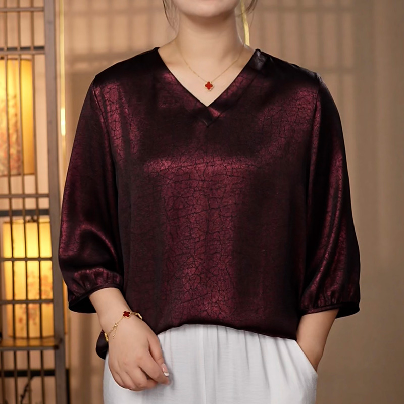 【B-061油皮龟裂纹】2025年新款龟裂纹优雅显白显气质衬衫