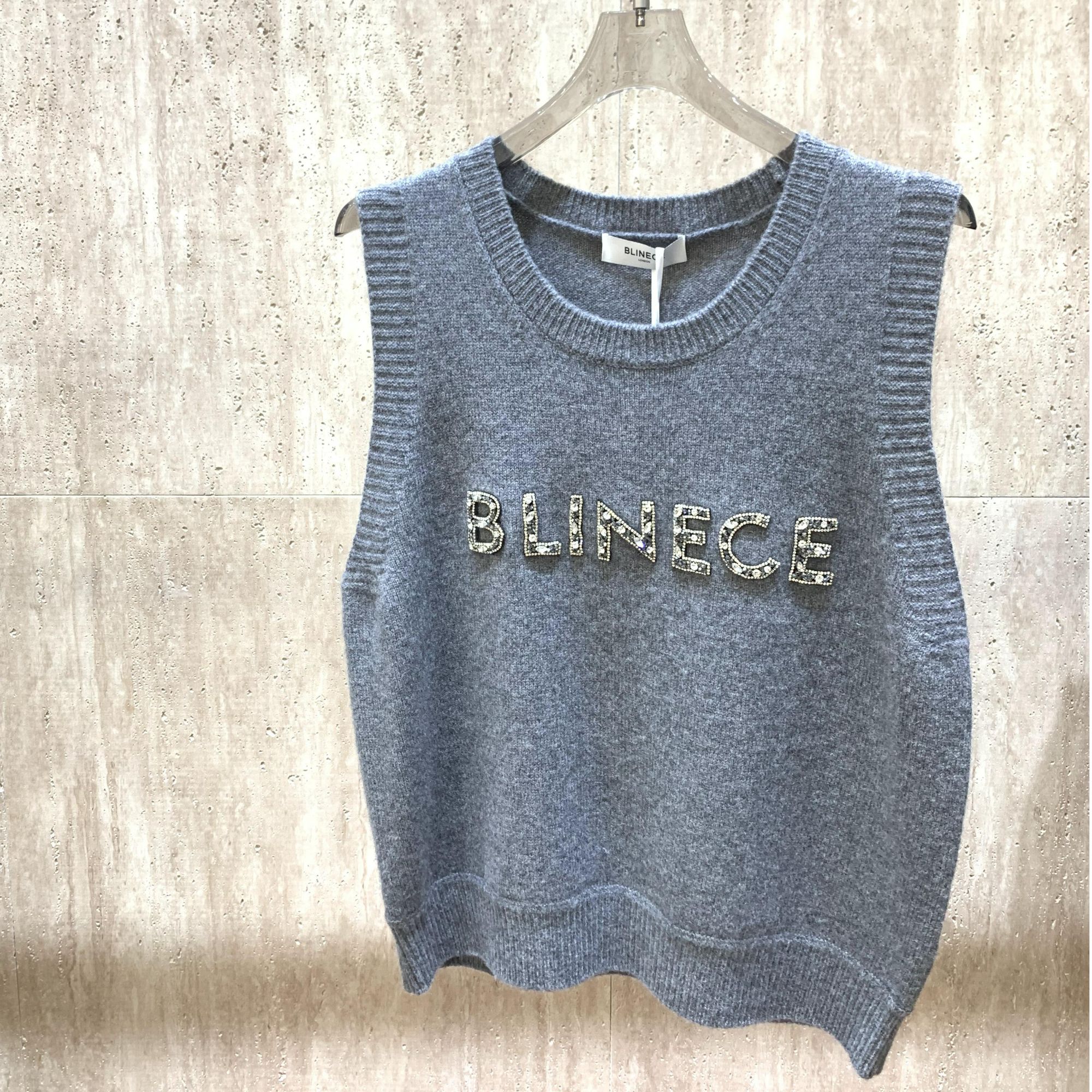BLINECE灰色马甲针织套衫