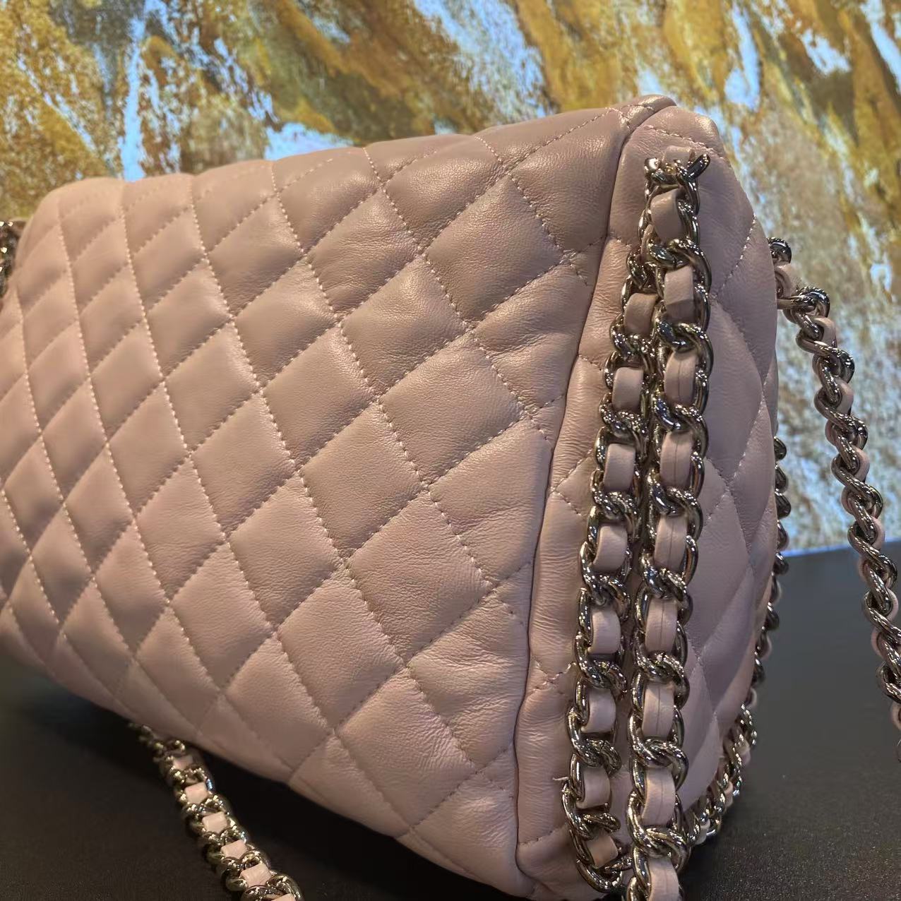 HIRMRIS手工真皮包25-551359-梦幻紫 包边折口香