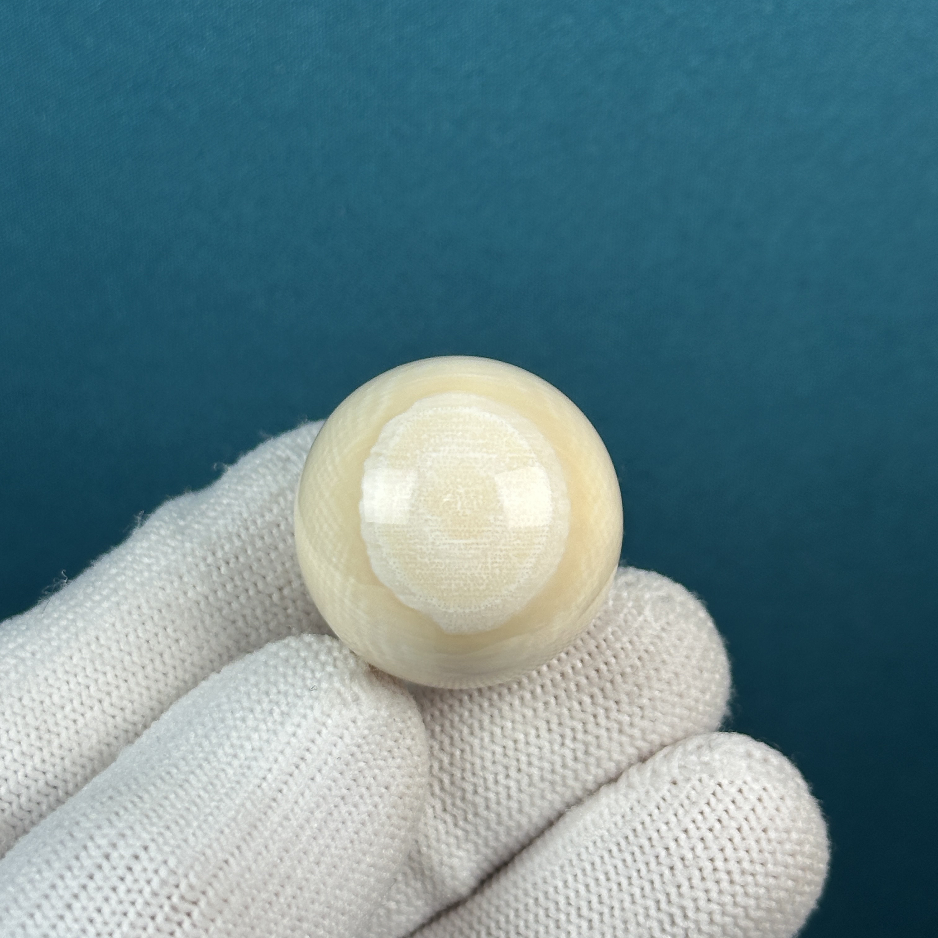 D8319天然猛犸牙 芝士皮圆珠24mm支持鉴定 假一罚四