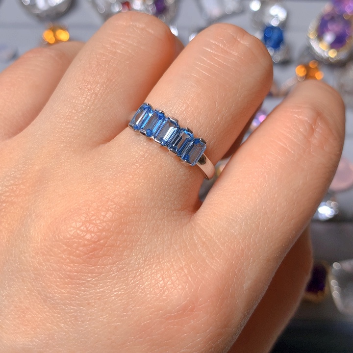 托帕石戒指银S925镶嵌