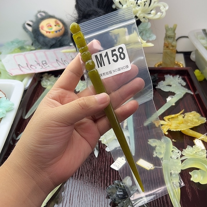 合金蛇纹石玉发饰重**面
