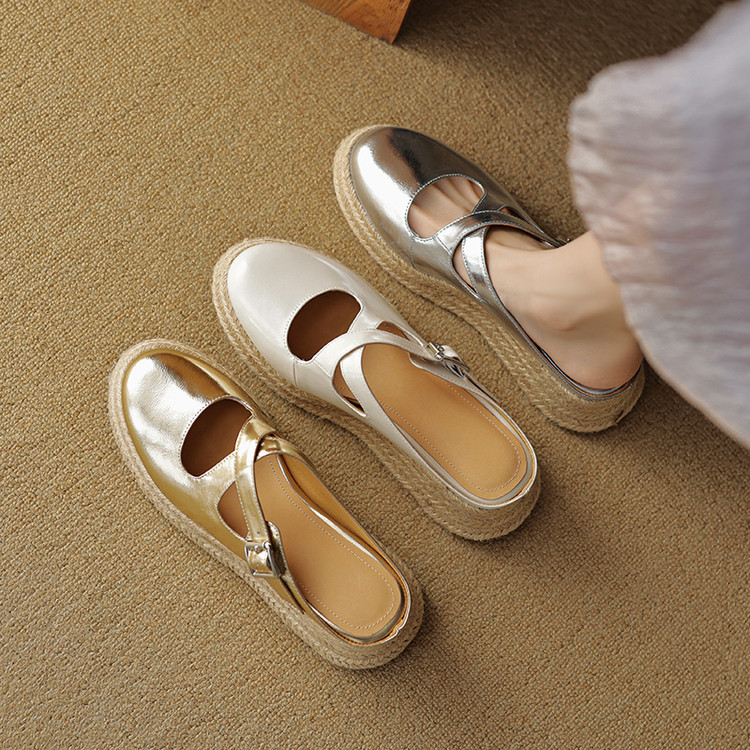 包头拖2025年夏季韩版松糕底交叉绑带纯色半拖