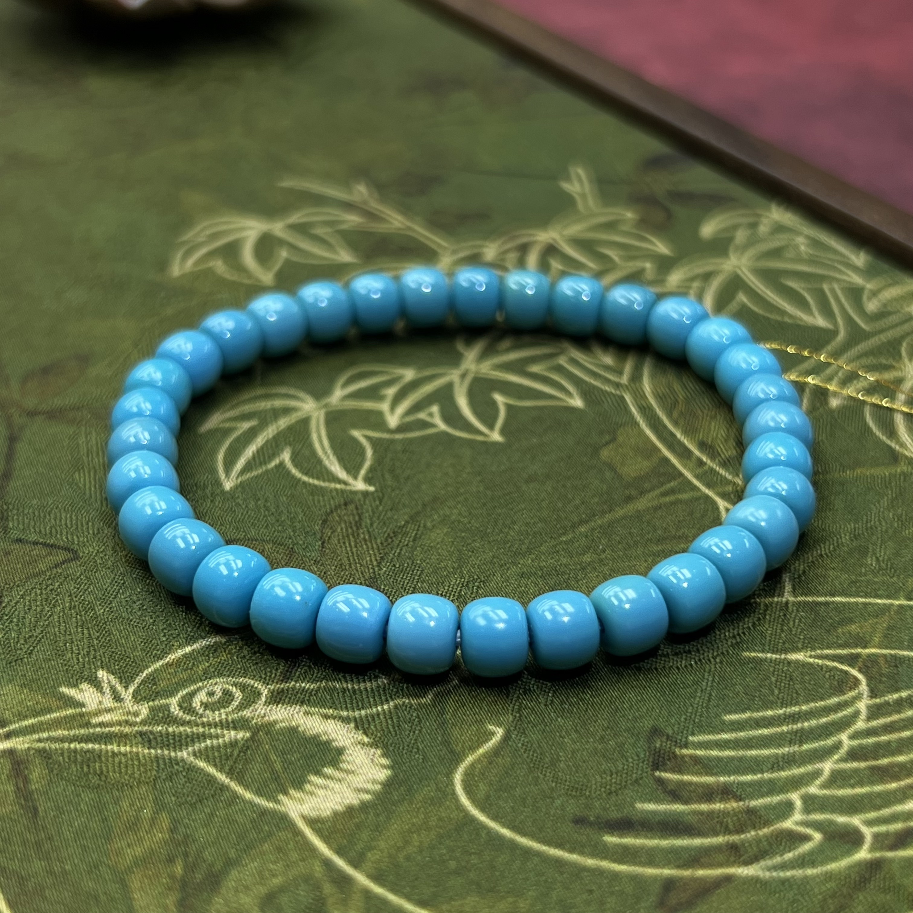 【珺笙珠宝】典藏•原矿暴蓝绿松石老型手串