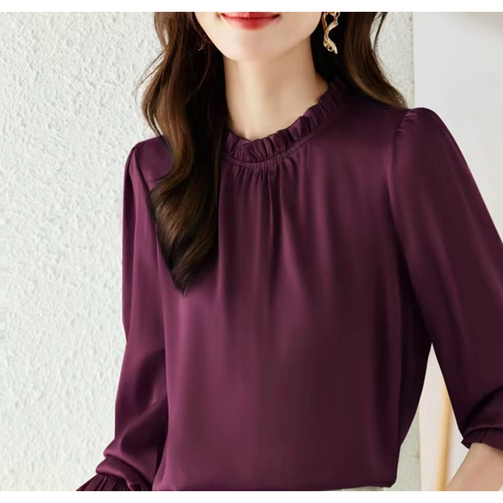 1443水红上衣妈妈装高贵新款妈妈装洋气时尚气质法式