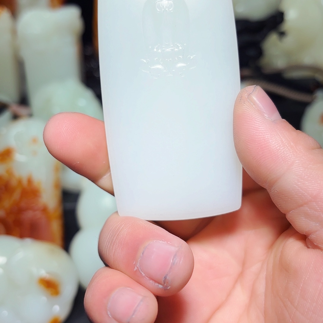 和田玉手镯未镶嵌心****0