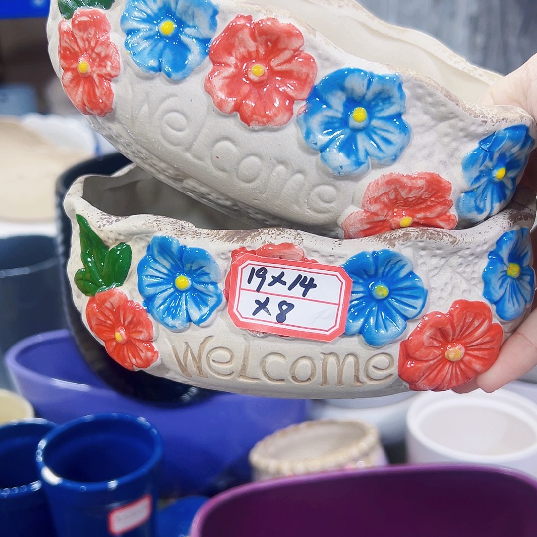 有孔外贸尾单陶瓷花盆凑单10米包邮