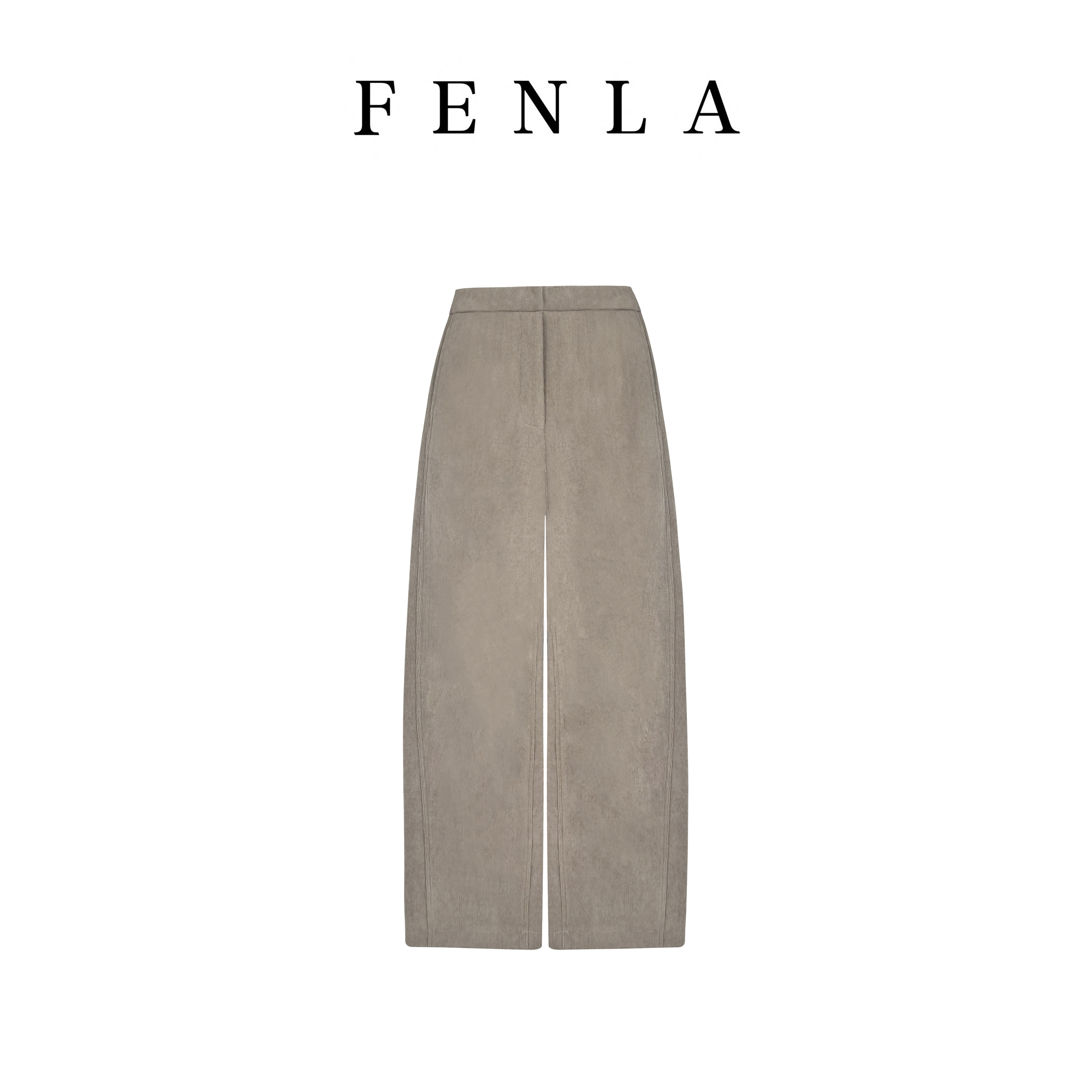 【惠姐私服】秋冬高腰舒适显瘦休闲细坑条直筒长裤  85507