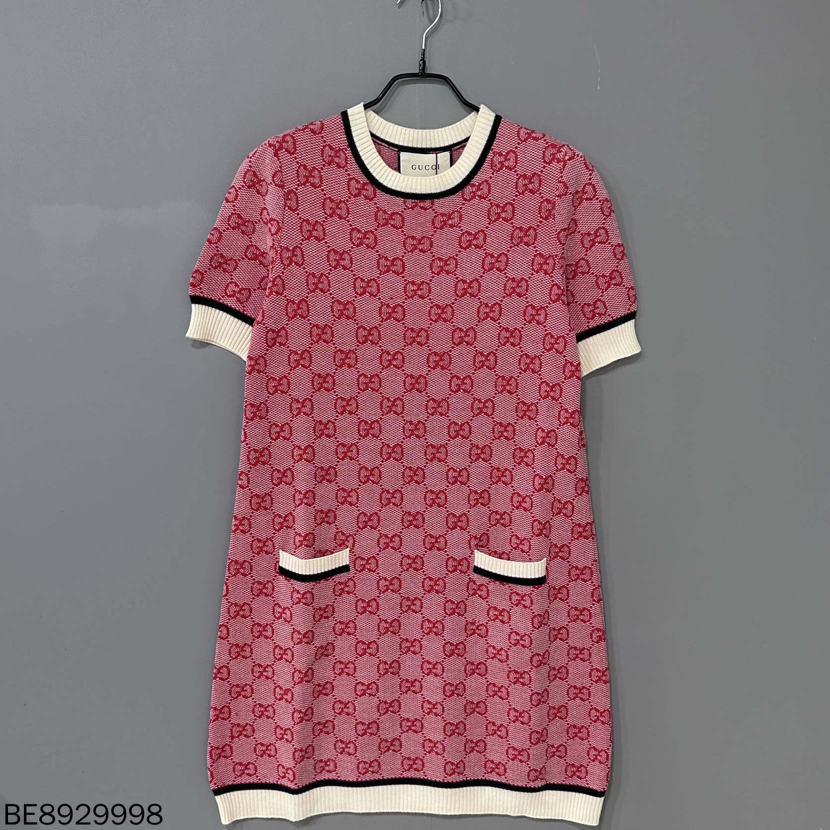 99新 GUCCI/古驰 红色满印长款连衣裙/M码/29998