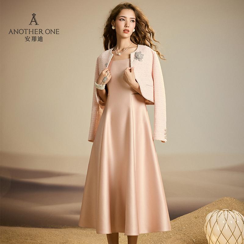 ANOTHER ONE安那迪法式优雅连衣裙女轻奢气质温柔风裙子设计感露