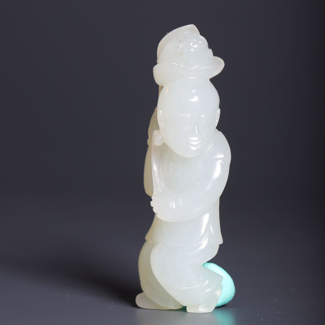 清和田玉持荷童子-NX