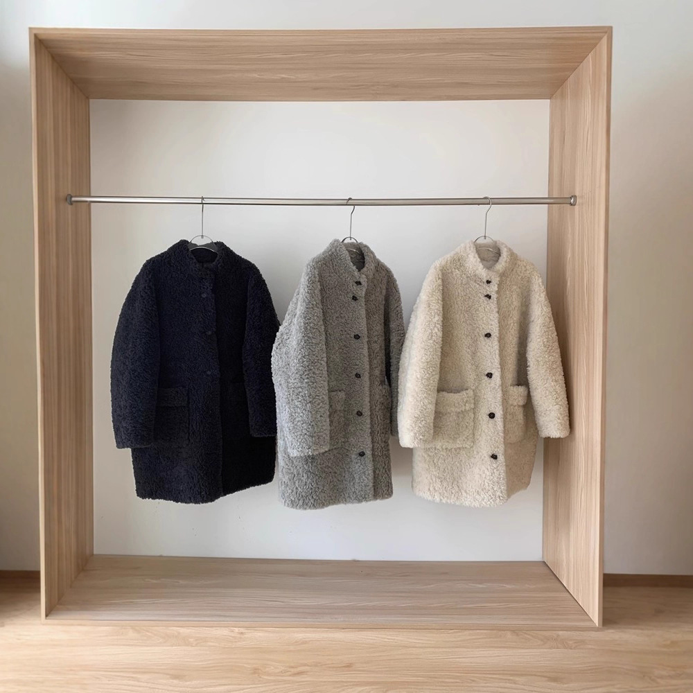 秋冬新款羊羔毛外套全羊毛大衣复合皮毛一体休闲小个子100绵羊毛