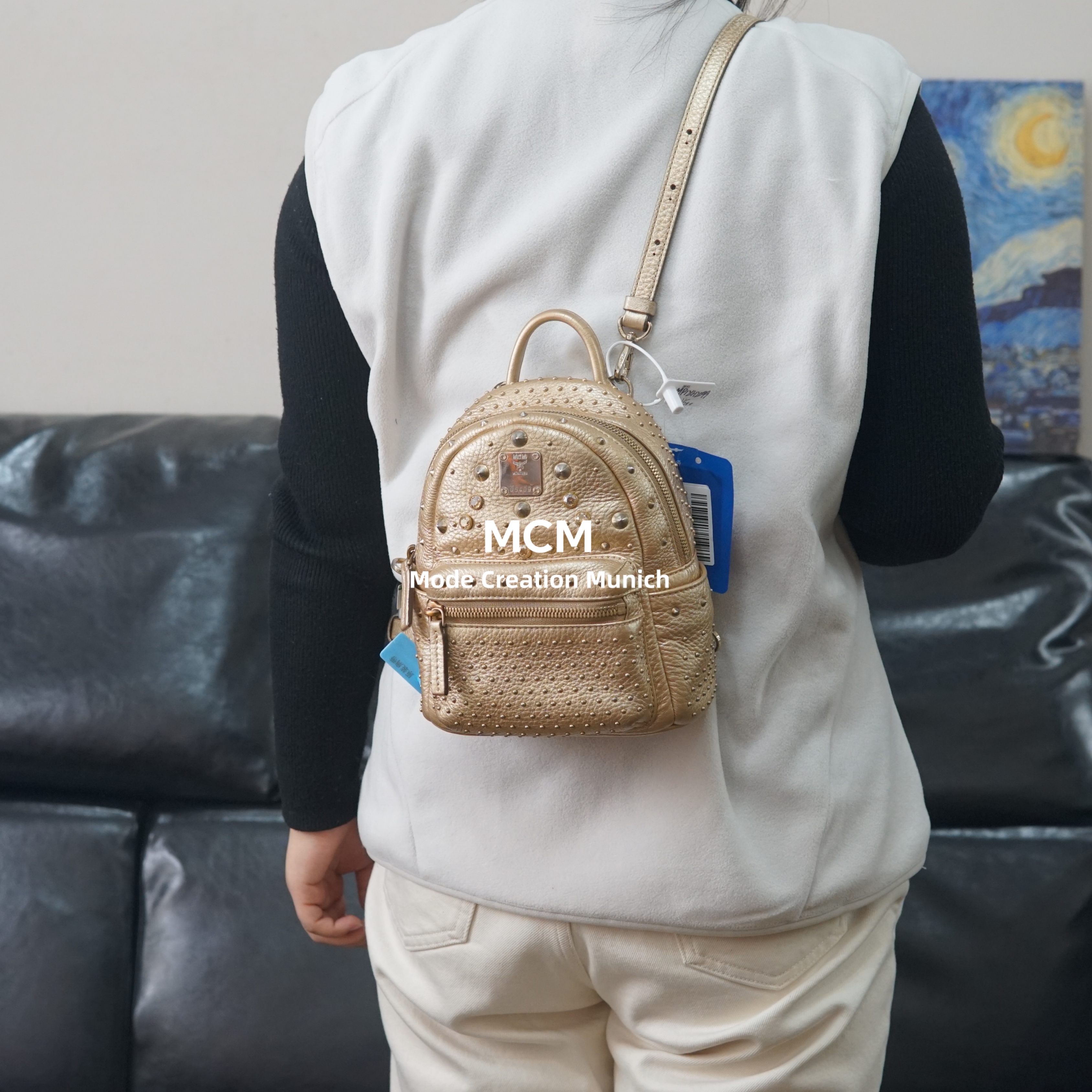 95新 MCM 金色单肩背包/MP12412099/2099