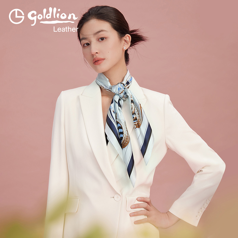 【金利来丝巾】女士夏职场百搭丝光柔软亲肤超薄款丝巾时尚披肩领巾