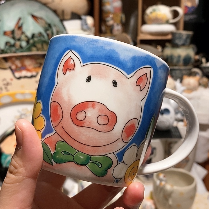搪瓷马克杯小猪………