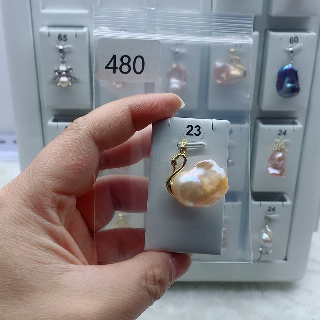 合金淡水珍珠吊坠(不含链)