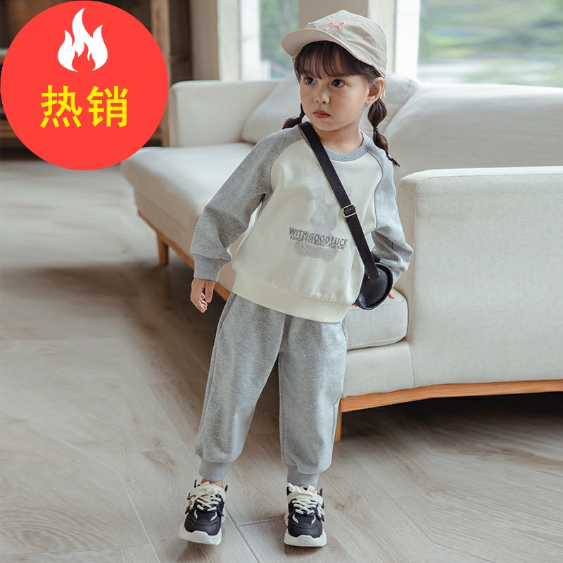 品牌女童套装秋装款洋气时髦儿童卫衣运动服两件套XGS45763