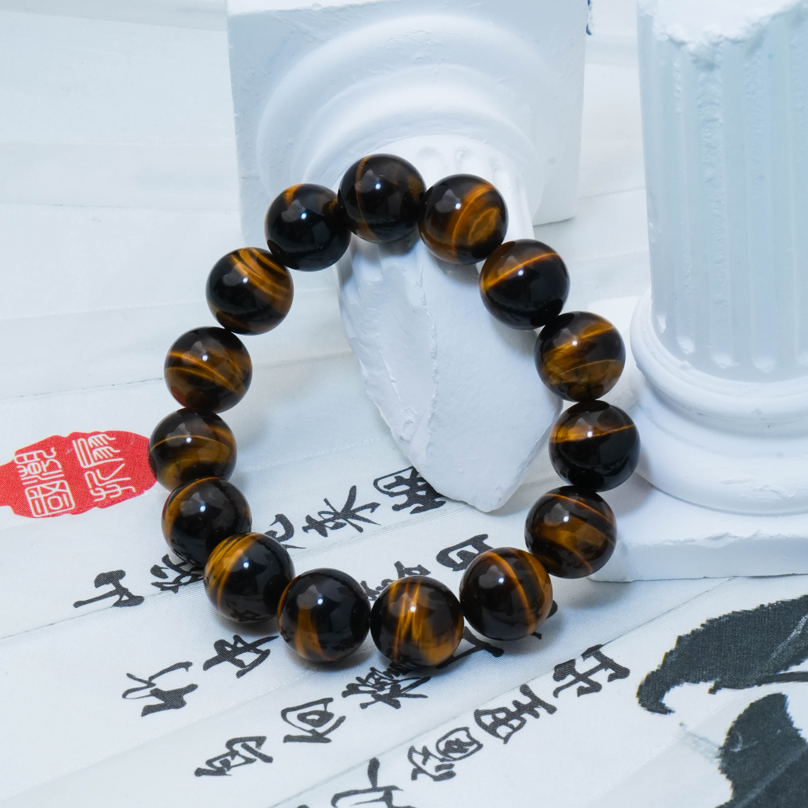 SC-073 天然闪电纹虎眼石手串 10mm/14mm