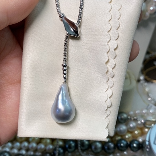 海水珍珠颈饰银S925镶嵌12.5