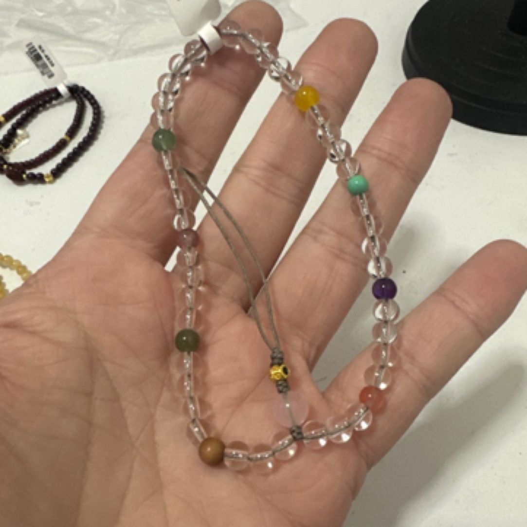 白水晶6mm手机链A278