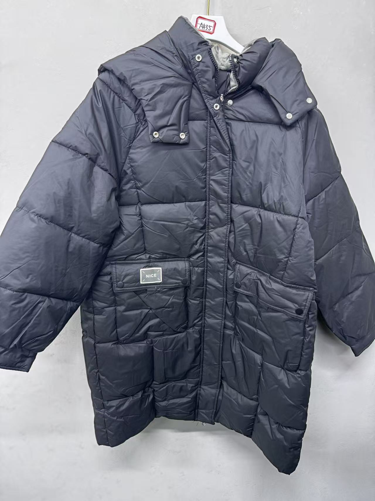 女士百搭中长款棉服A435-杰