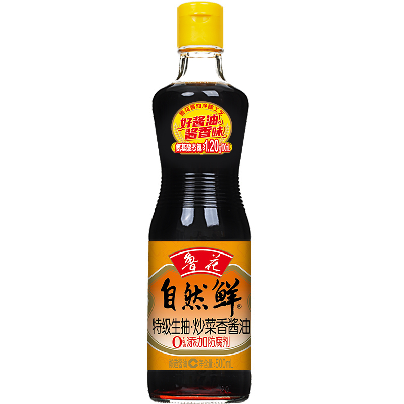 鲁花自然鲜炒菜香酱油500ML*1烹饪家用凉拌 酿造原汁