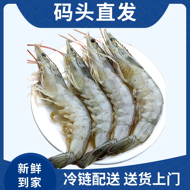 3斤海捕海虾单只13厘米左右活虾速冻锁鲜京东顺丰冷链包邮