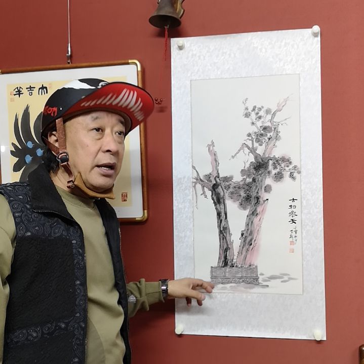 古柏手绘国画作品