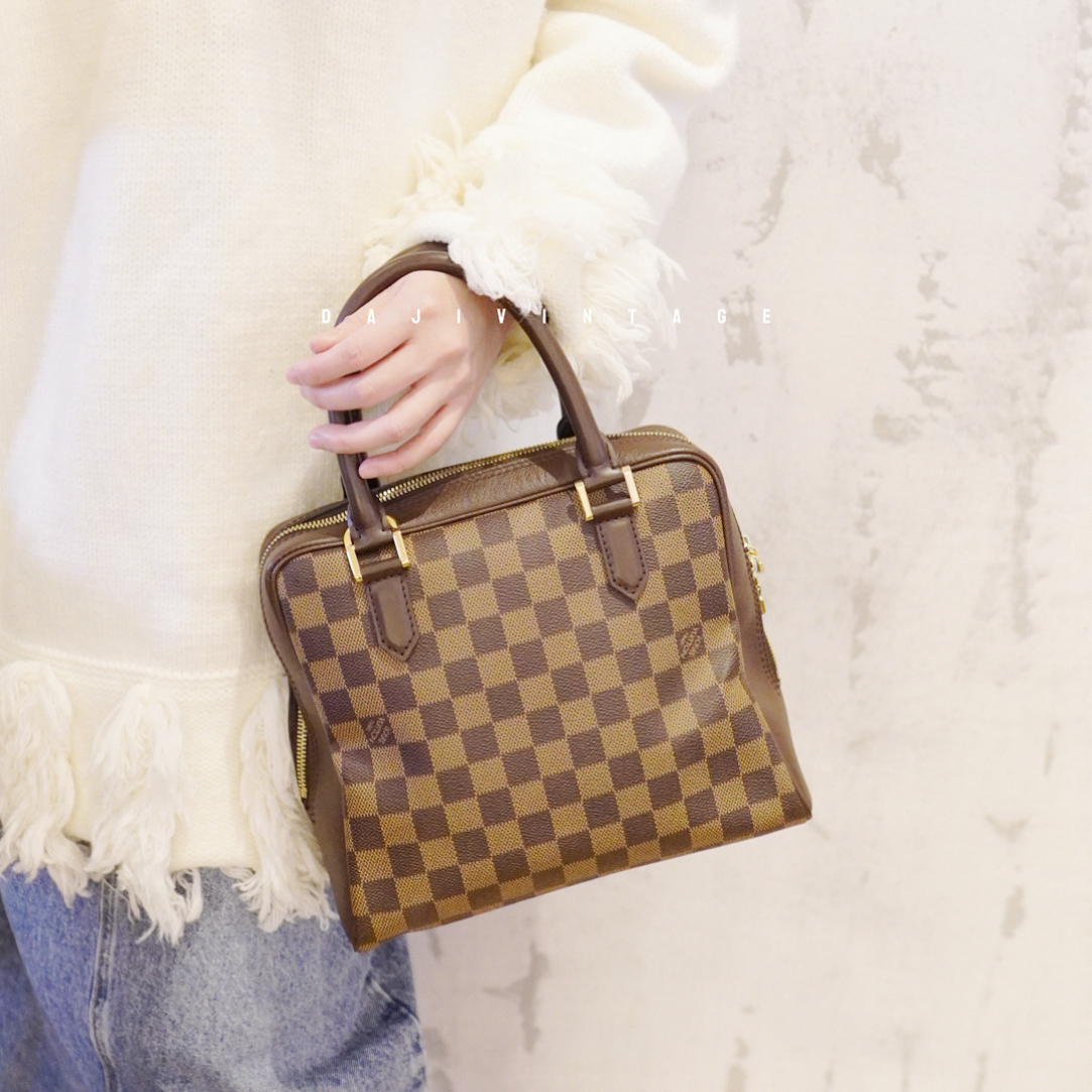 95新 LouisVuitton/路易威登 大吉中古/Lv棋盘格手提饭盒包