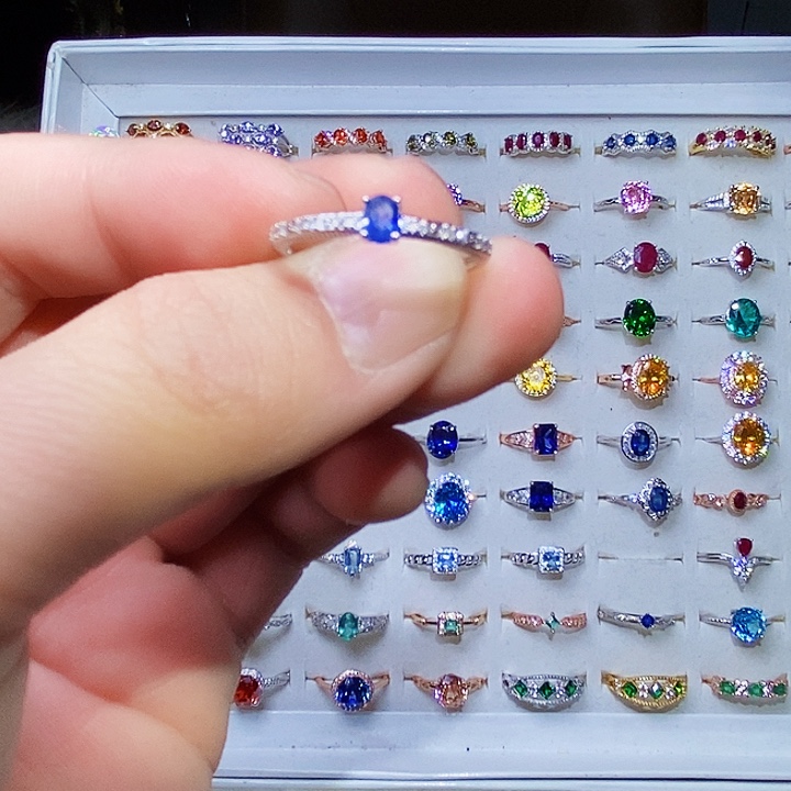 坦桑石戒指银S925镶嵌