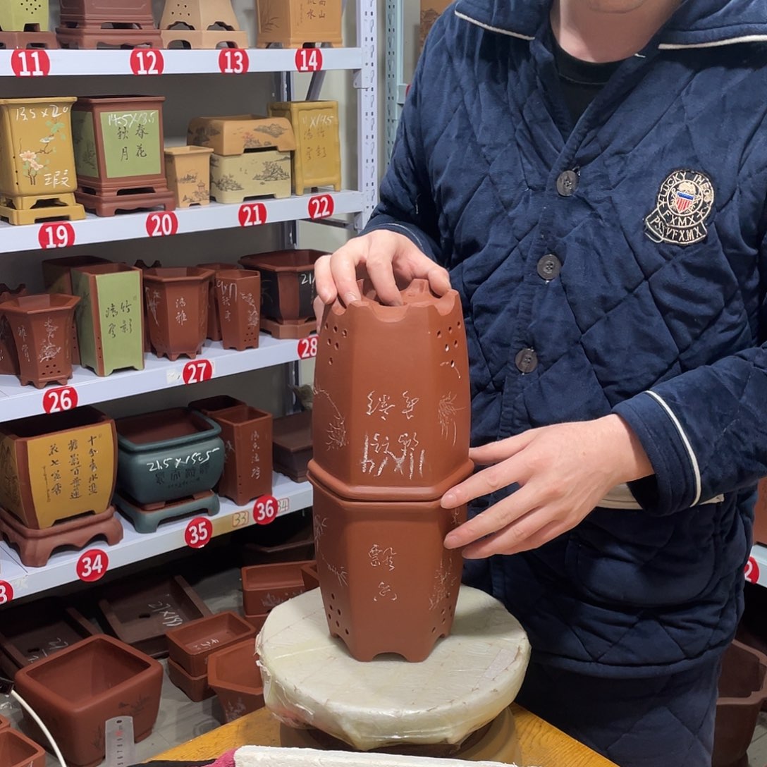 紫砂天心紫砂手工花盆