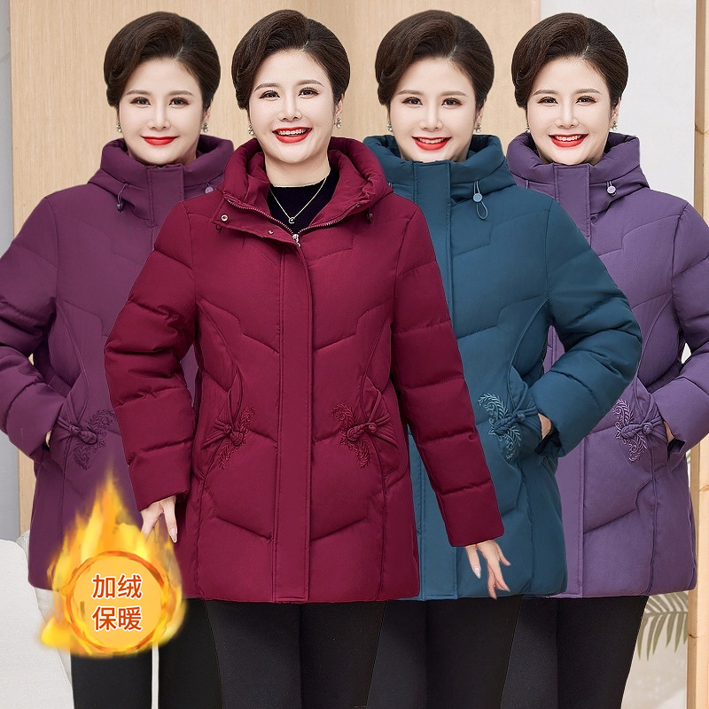 130斤-260斤特大码加厚加肥加绒保暖冬季棉服减龄显瘦妈妈装