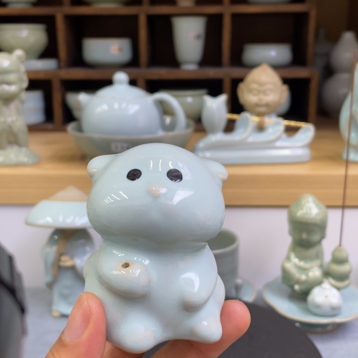 杯子天青猫咪茶宠