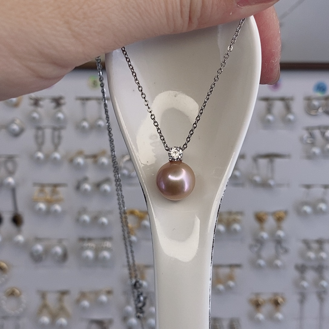 淡水珍珠银S925镶嵌耳饰