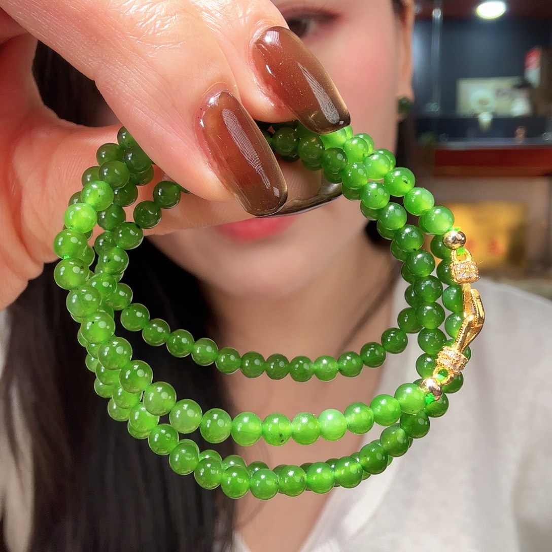 简***和田玉（碧玉）未镶嵌手串