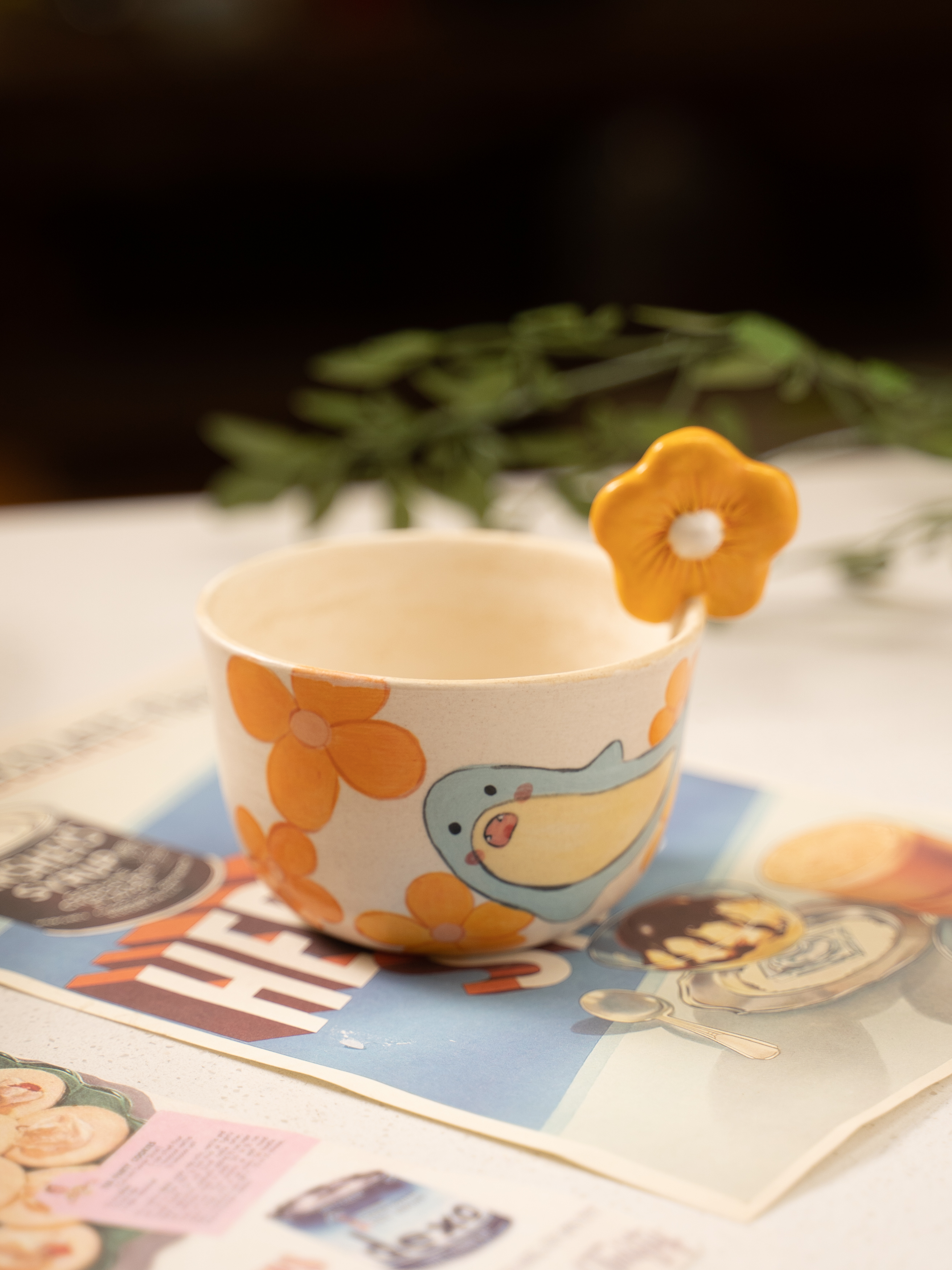 叁人之陶 | 小鲨鱼立体小黄花手握杯