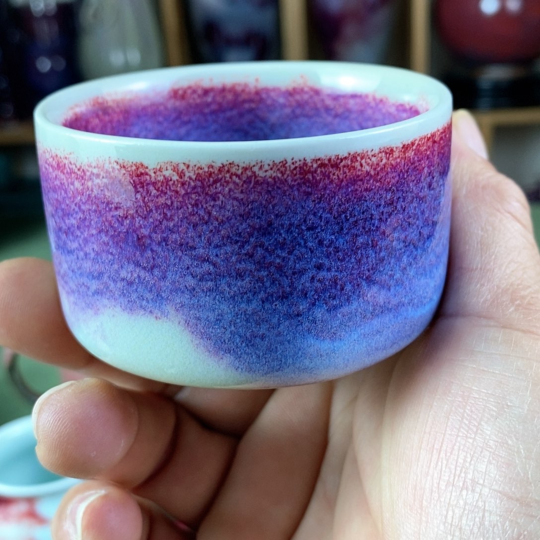 陶瓷直口杯，玉石釉