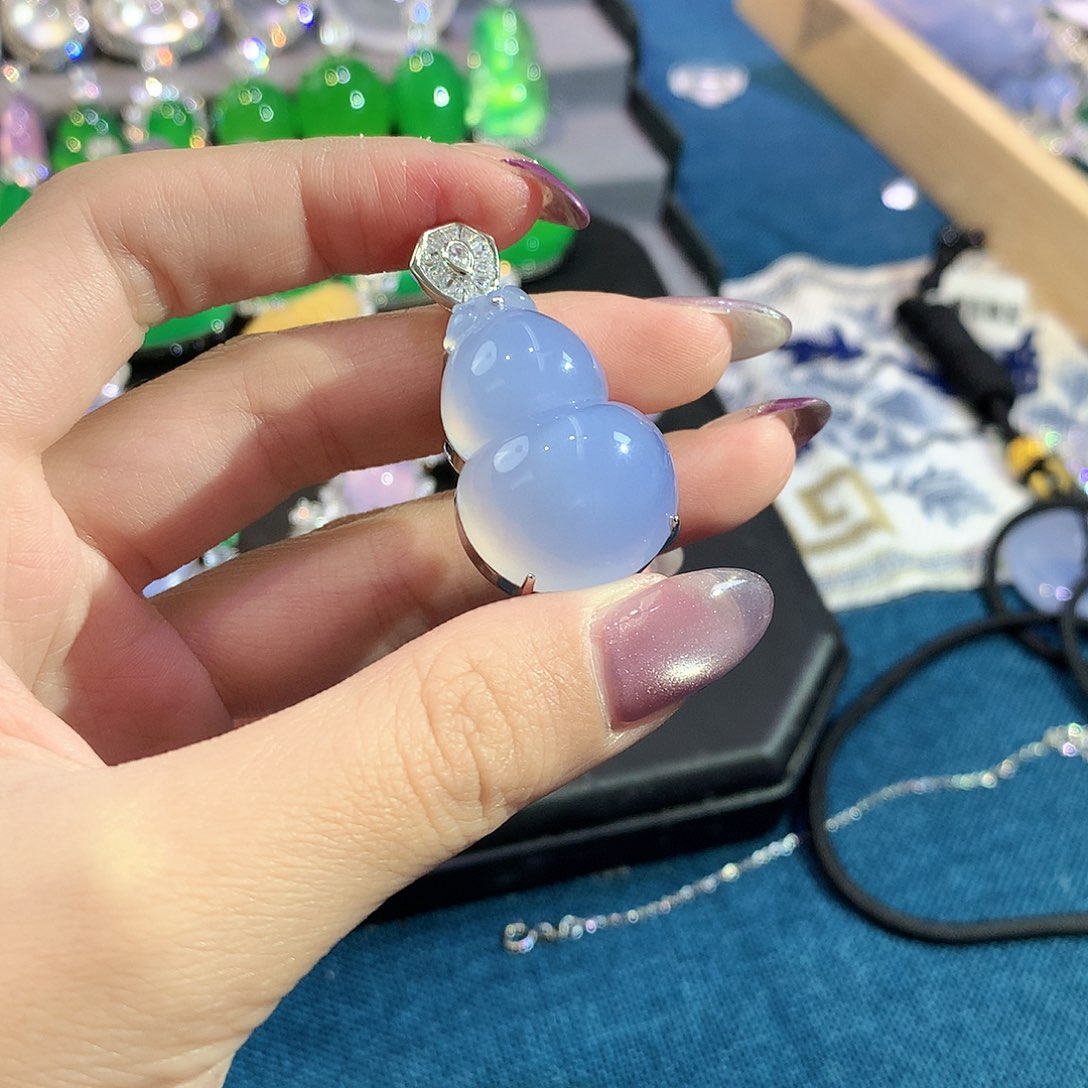 无吊坠925银女****❤蓝紫葫芦