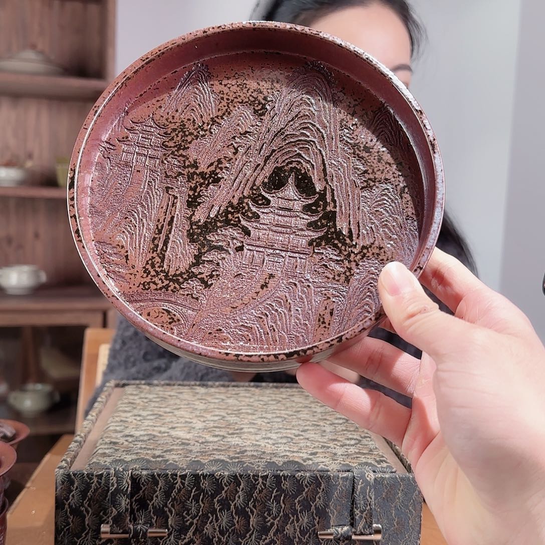 瓷摆件壶承铁胎铁釉