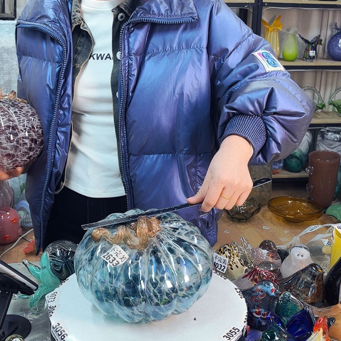 2633大南瓜家悦琉璃工艺品不完美