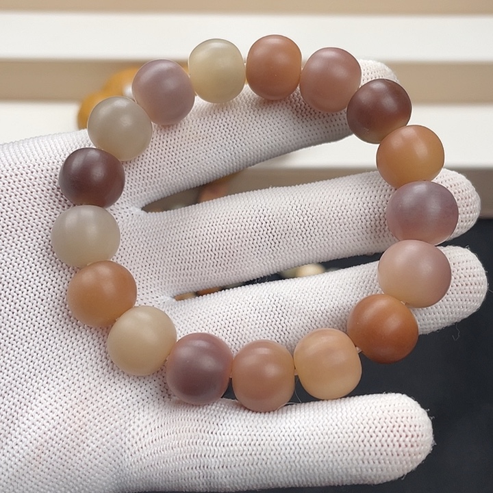 白玉菩提吊坠卡14手工干磨