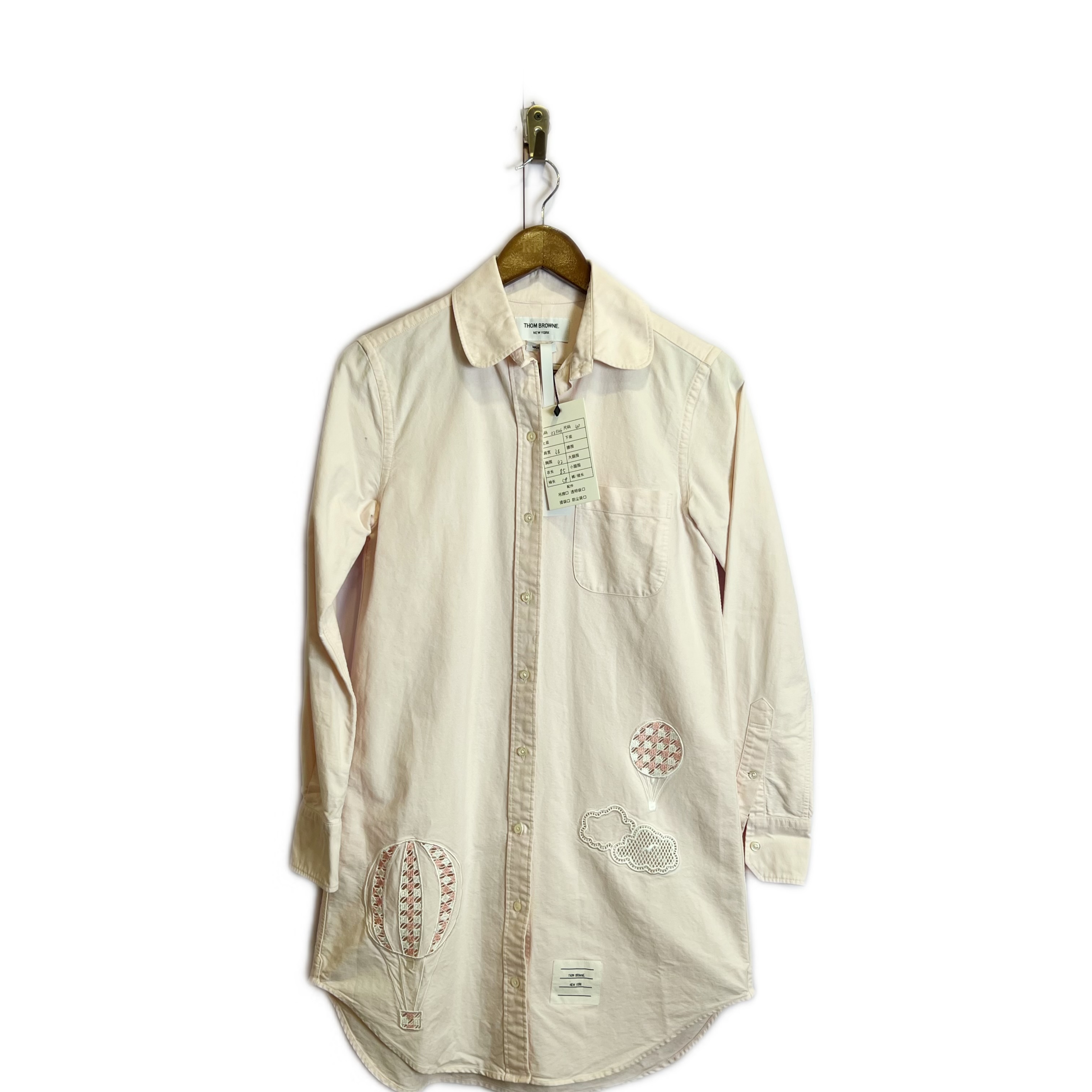 99新 THOMBROWNE 02546 刺绣衬衫连衣裙 40码