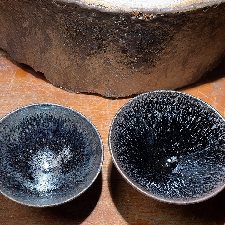 行***者茶盏龙窑柴烧斗笠