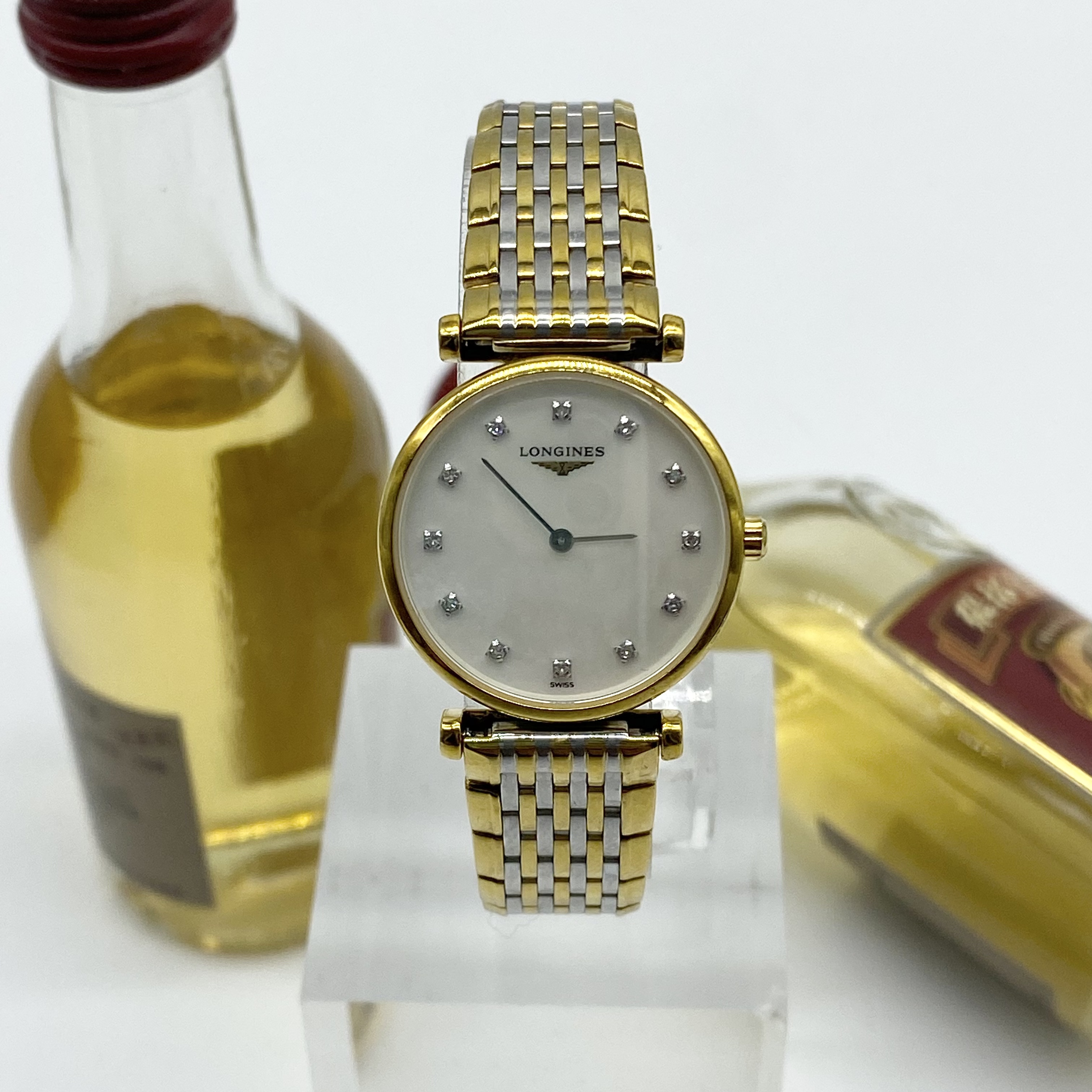 99新 Longines/浪琴 嘉岚系列 石英机芯 PVD镀金 24mm 单表