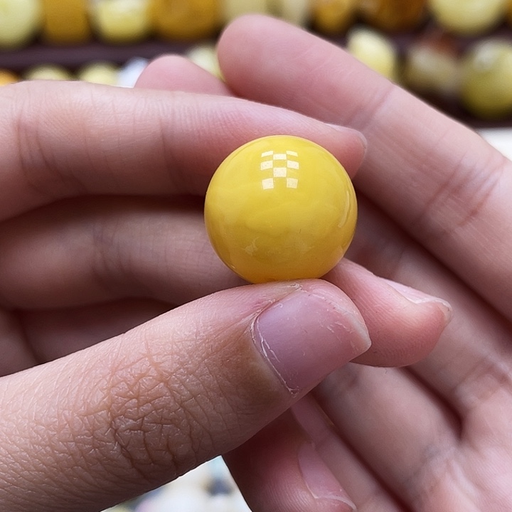 琥珀未镶嵌裸石17mm氧化圆珠